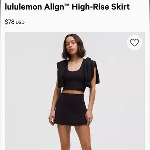 New Lululemon Align Black Mini Skirt